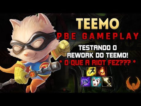 TESTANDO O NOVO REWORK DO TEEMO NO PBE! *O QUE A RIOT FEZ???* - TEEMO MID GAMEPLAY PBE