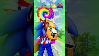 🌈Tiny Car Jump the Sonic KFC Portal… and GROWS to IMPOSSI...