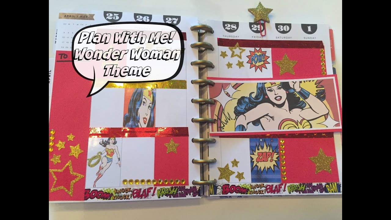 Plan With Me Happy Planner WONDER WOMAN THEME YouTube
