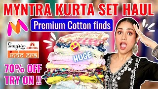 MYNTRA Latest Picks*Premium Cotton Kurta Set " Affordable Cotton Office/College Wear | Try On