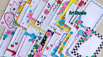20 Beautiful Border Designs/Project Work Designs/Title Page/Book/Project Designs/Front Page Designs😍
