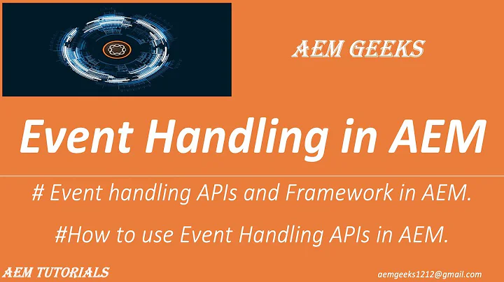 AEM Tutorial #46 | Event Handling #1 | Event handling in AEM