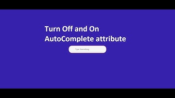 How to Turn Off Autocomplete For Input | HTML form tutorial