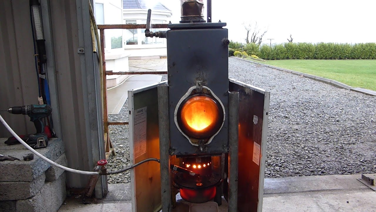 Make lots of hot water free from waste oil. - YouTube