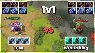Tusk vs Wraith King - Who will win? Dota 2 1v1