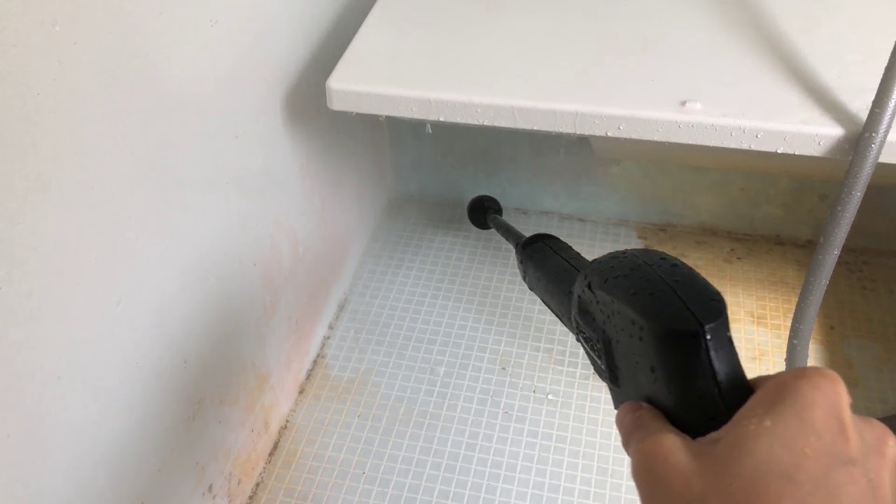 お風呂のカビを高圧洗浄機(ケルヒャー)で掃除する - YouTube