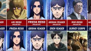 Attack On An Every Character Death & Their Killers