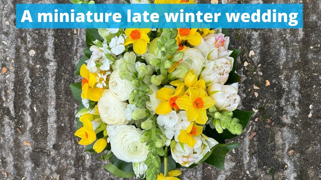 How we make flowers for a tiny late winter wedding - all #britishflowers with hints of spring