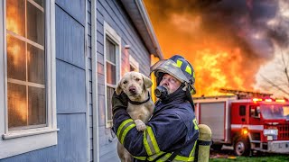 Heroic Rescue || Brave Dog Saved from Raging Fire!