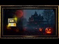Blood Moon Manor | Haunted House & Pumpkins | Frame TV Art 4K