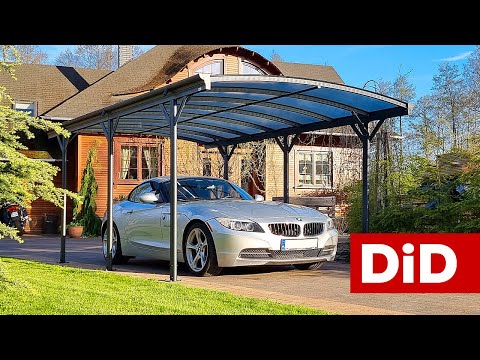 1061. Budowa wiaty garażowej. Car port aluminowy Grindi