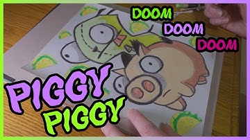 Invader Zim Fan Art | Gir on a Piggy in Pastels