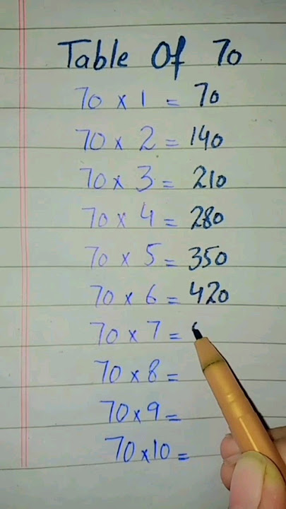 Table Of Seventy 🤩😃|#maths #multiples #table #viralvideo #70 #seventy #shorts