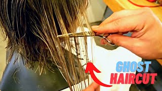 HOW DOES WEAK HAIR LOOK STRONGER? ( Haircut For Women - Ghost Cut ) bob wig