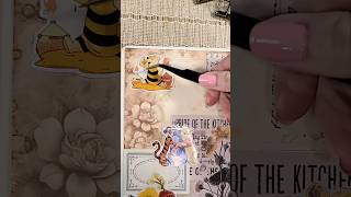 ASMR Junk Journaling 🌼 Winnie the Pooh Spread #shorts #junkjournal #scrapbooking #asmr #journaling