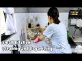 Small kitchen cleaning and organizing  quick grocery haul and organizing  mhean reyes sahm