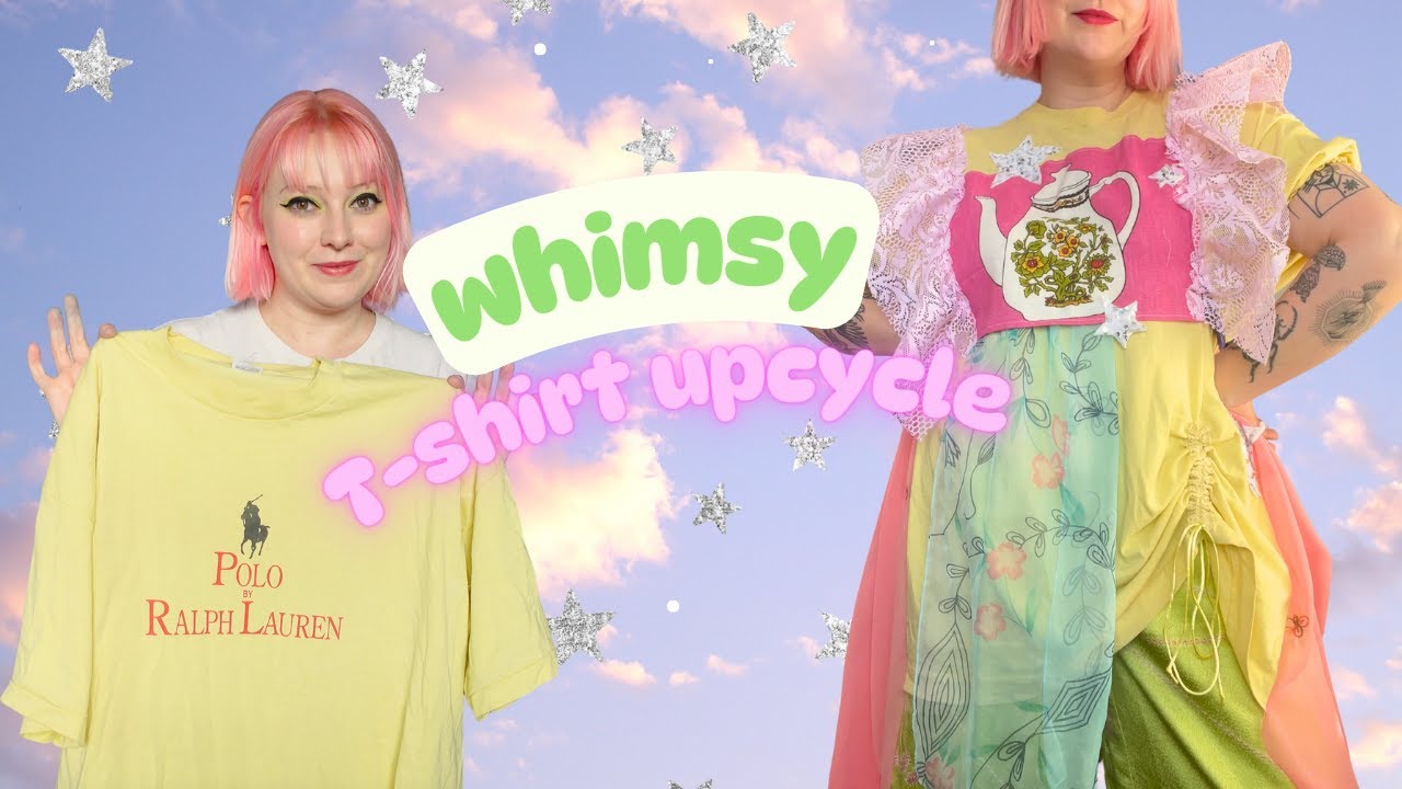 Upcycle a t-shirt into a whimsical, Japanese inspired piece with