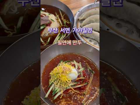 부산 서면 가야밀면! 시원한 물밀면에 매콤한 비빔밀면과 따끈한 만두 침샘 자극 꿀조합! #부산맛집 #서면맛집 #가야밀면 #밀면먹방 #Shorts #부산여행 #물밀면비빔밀면 #밀면