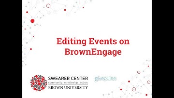 How to Edit Existing Events on BrownEngage