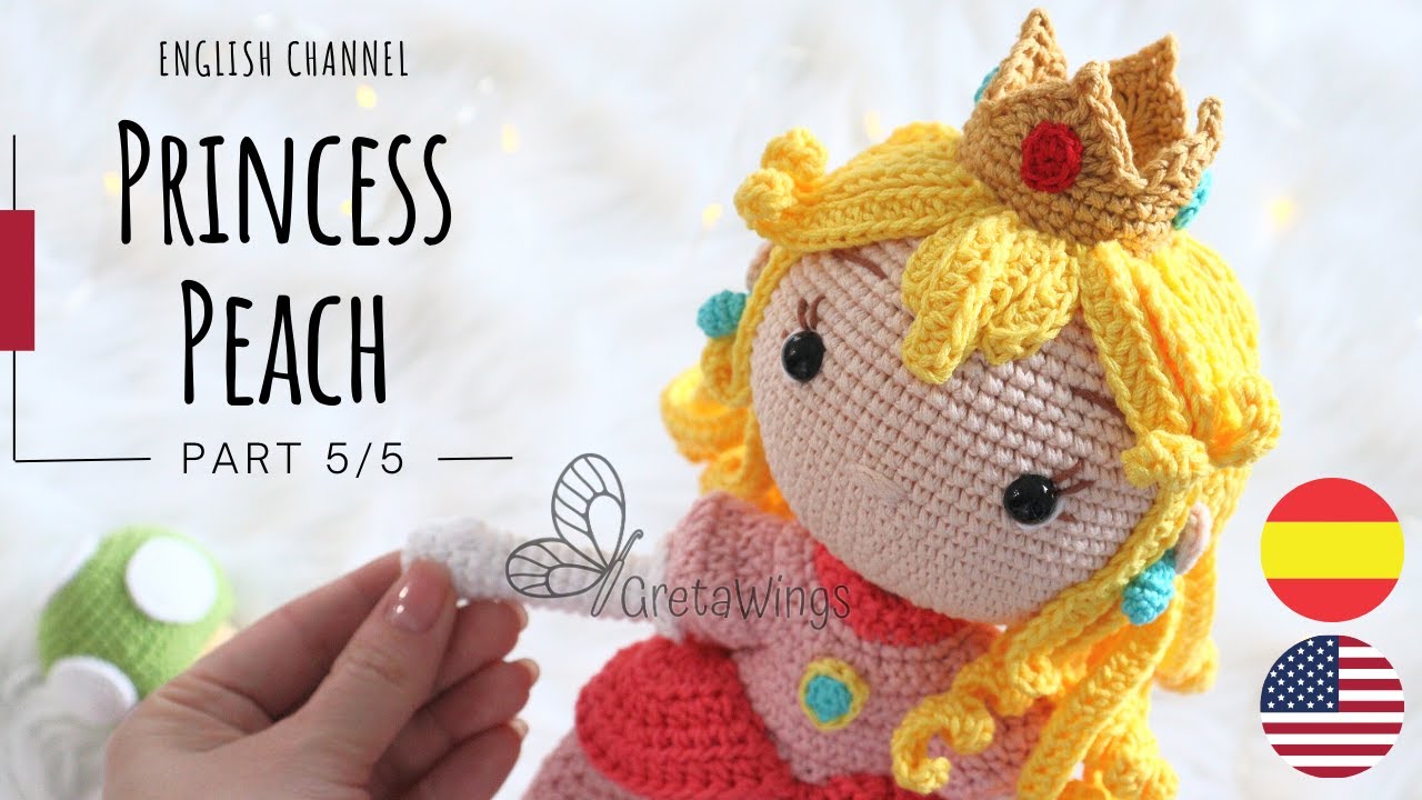 Princess Peach Amigurumi/Tutorial Part 4/5 DRESS Sub 🇺🇸🇪🇸/ GretaWings