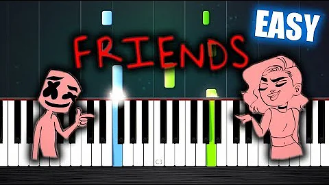 Marshmello & Anne-Marie - FRIENDS - EASY Piano Tutorial by PlutaX