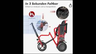 Mobility Scooter, Foldable Lightweight 3-Wheel Portable LED Headlights and Basket, Comfortable Seat screenshot 3