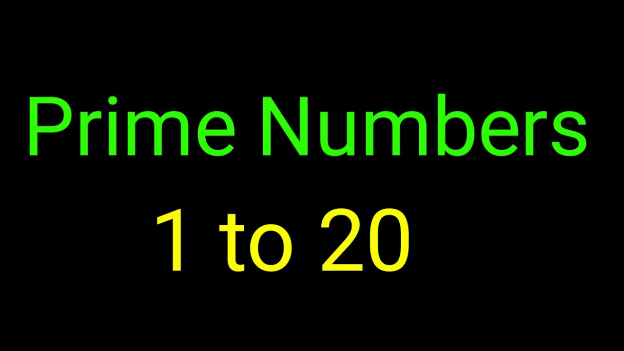 Prime Numbers Between 1 To 20