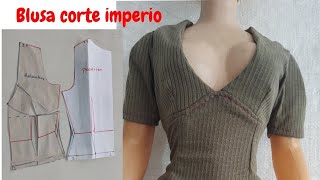 corte imperio en pico (patronaje paso a paso)#2024 #ideas #facil #cute #principiantes