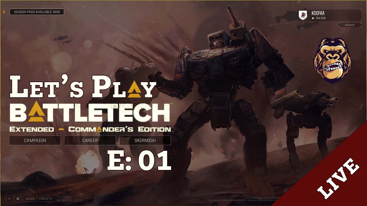 Battletech Extended Commanders Edition - Let's Play - Ep 01