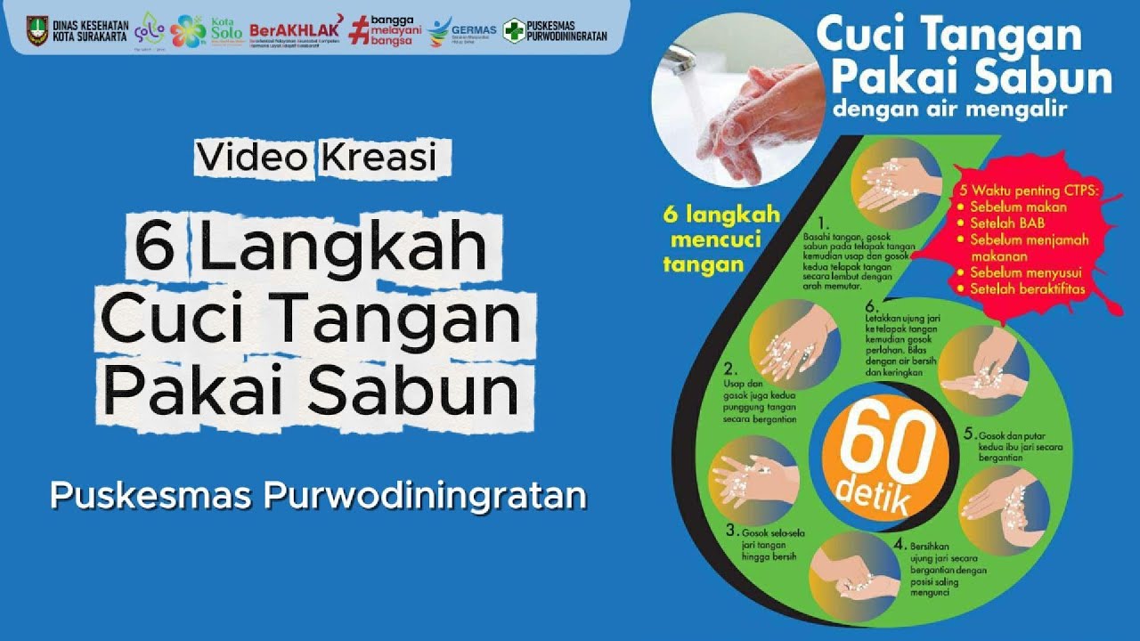 Video Kreasi 6 Langkah Cuci Tangan Pakai Sabun (CTPS) | Puskesmas Purwodiningratan Kota Surakarta