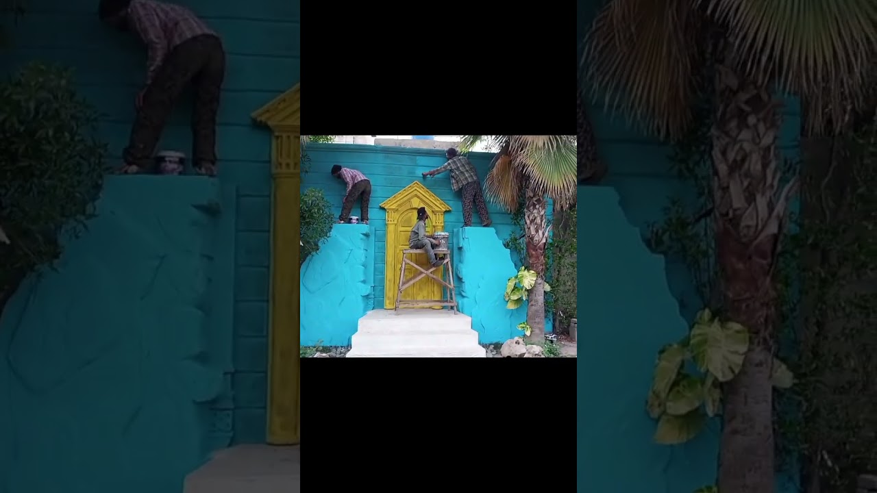 Stone wall Western Door Set Design 