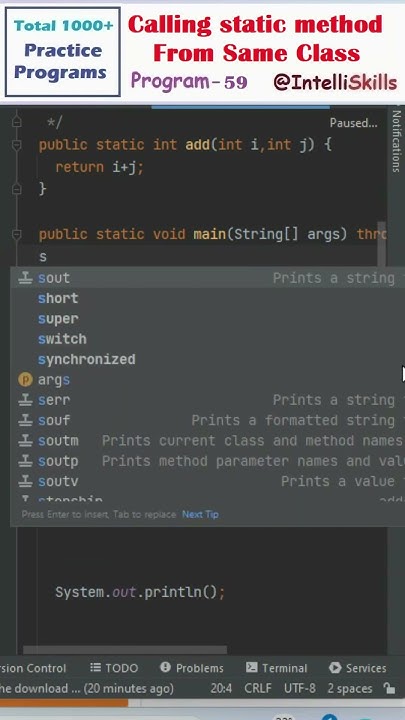 Java Program 59 | Calling static method in Java #Shorts #java #coding ...