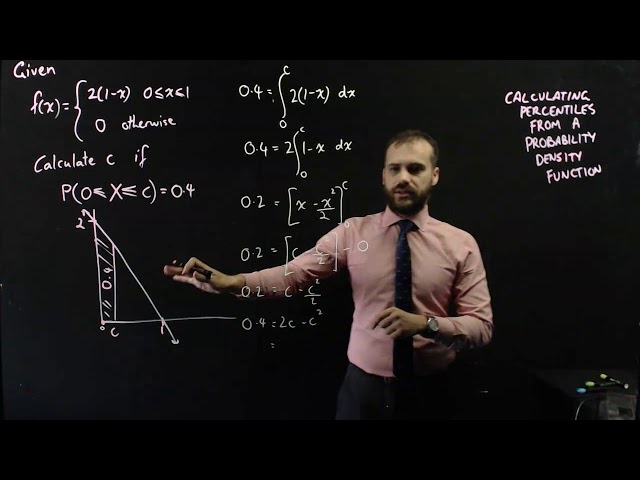 Calculating percentiles from a probability density function