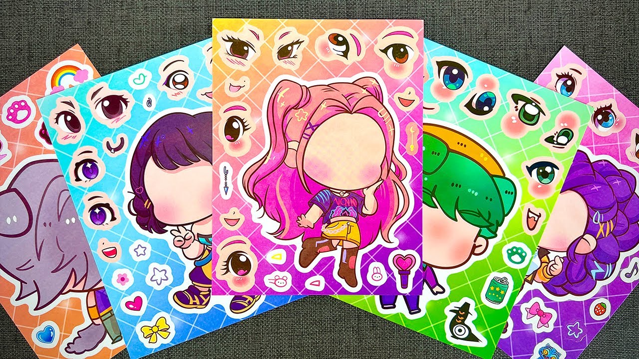 [🌸paper diy🌸] KPop Demon Hunters Sticker Book 💔 ASMR Paper DIY | KPOP 악마사냥꾼 스티커북