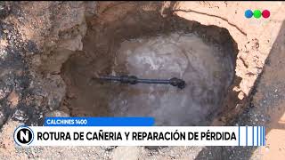 Calchine: rotura de cañería y reparación de pérdida