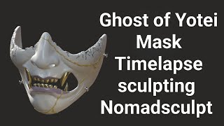Sculpting Oni mask from the game Ghost of Yotei timelapse in nomadsculpt 