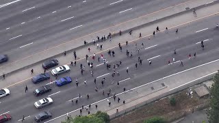 Protesters blocked a stretch of interstate 5 in sacramento amid third
night george floyd protests the area. at one point, both directions
i-5 near...