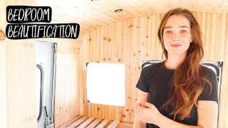 starting the finishes in my school bus bedroom // skoolie conversion series 51