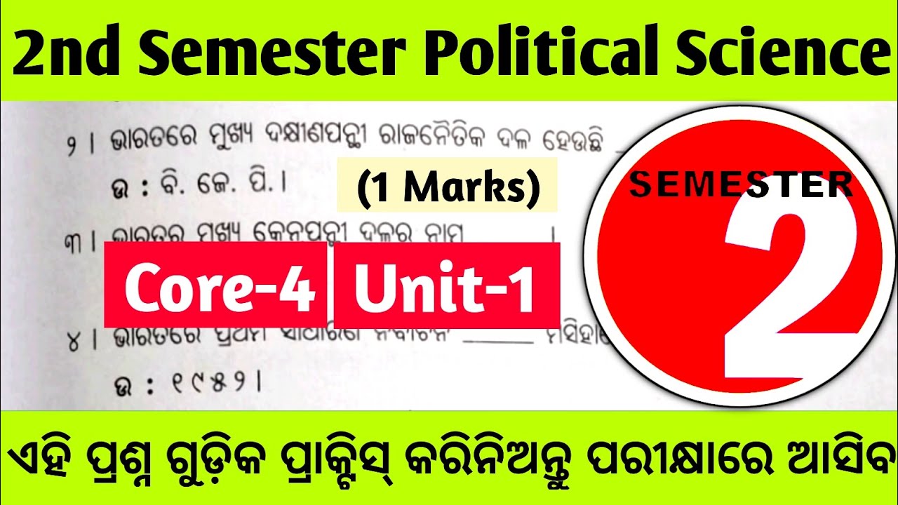2nd Semester Political Science Honours Core 4 Unit 1 Short types ...
