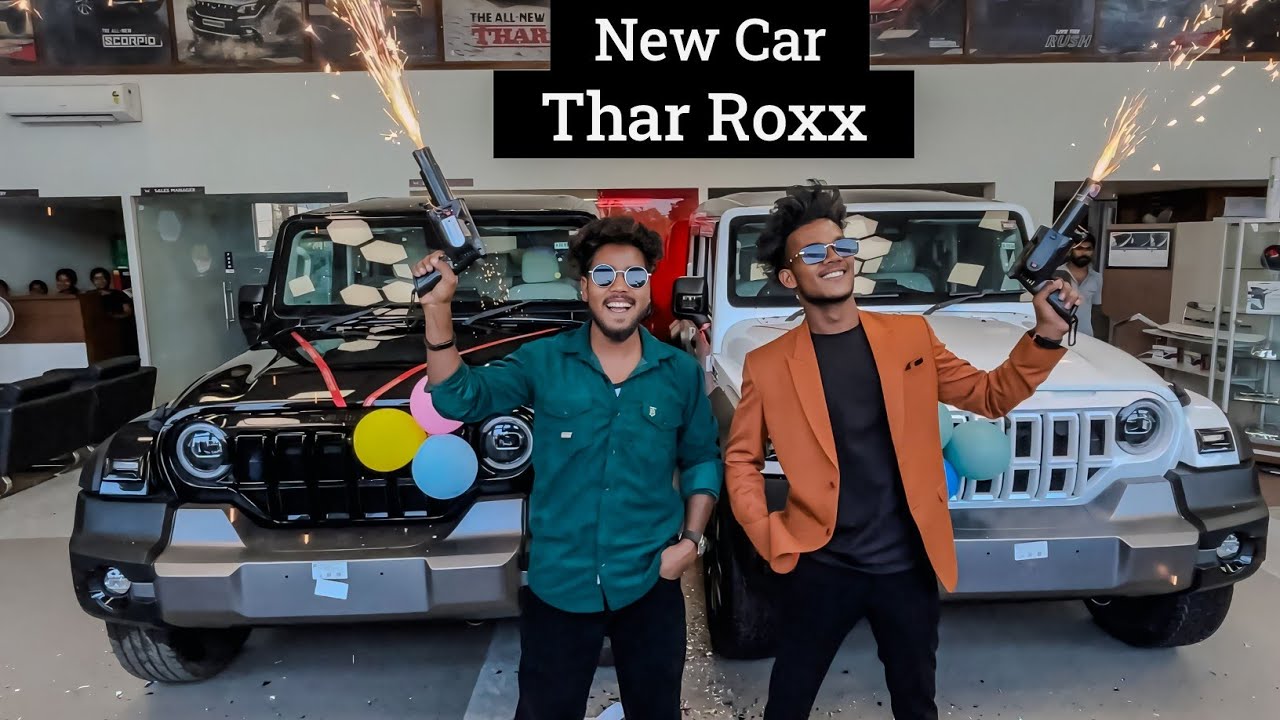 Suraj Rox Stickers New Car 🥰 || Thar Roxx || Suraj rox #Vikram #realfoolsteam #realfools # ...