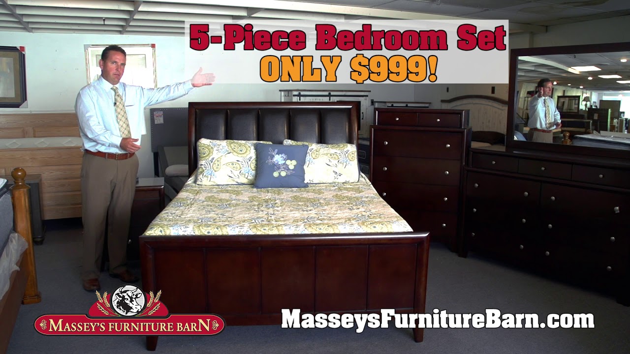Massey's Furniture Barn 5Piece Bedroom Set YouTube