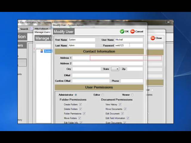Changing Username and Password