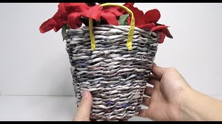 Recycling Newspaper into a Woven Basket