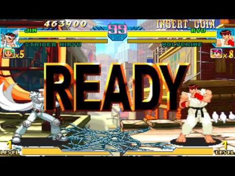 Marvel vs Capcom 1 ( Arcade ) - Strider Hiryu / Jin Playthrough ( Sept 25, 2016 )