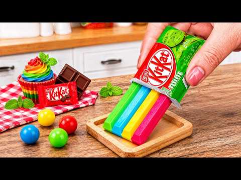 🌈 Best Rainbow KitKat Cake! Satisfying Miniature Chocolate ASMR | Tiny Food