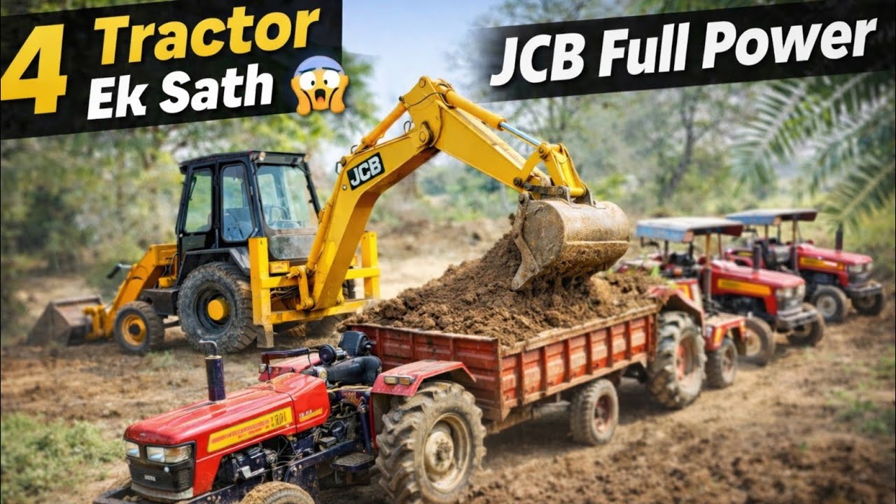 JCB Ne Di 4 Tractor Ko Mitti Loading 💪 | Full Power JCB Vlog 🚜