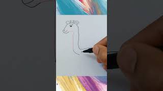 How to Draw Cartoon Giraffe by 7 |shorts youtubeshorts numberdrawing easydrawing