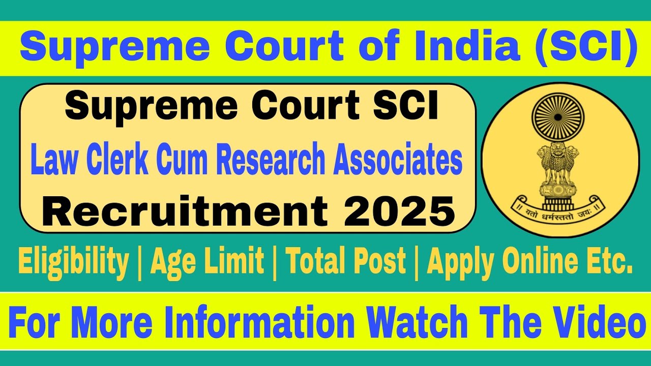 Supreme Court of India SCI Law Clerk Cum Research Associates ...