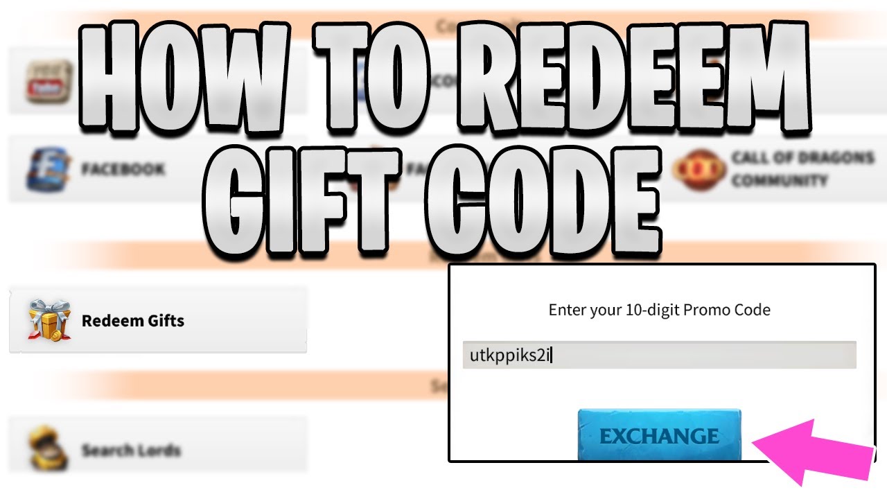 How to Redeem Gift Code + 80k Prize Call of Dragons YouTube