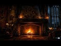 Hogwarts Common Room Ambience | Rainy Night &amp; Cozy Fireplace for Sleep &amp; Study (8 Hours)